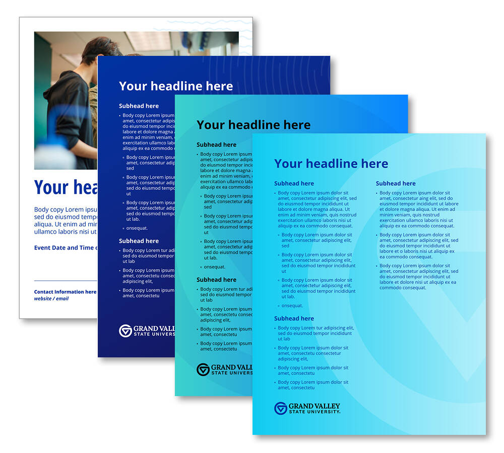 Mockup of 4 flyers